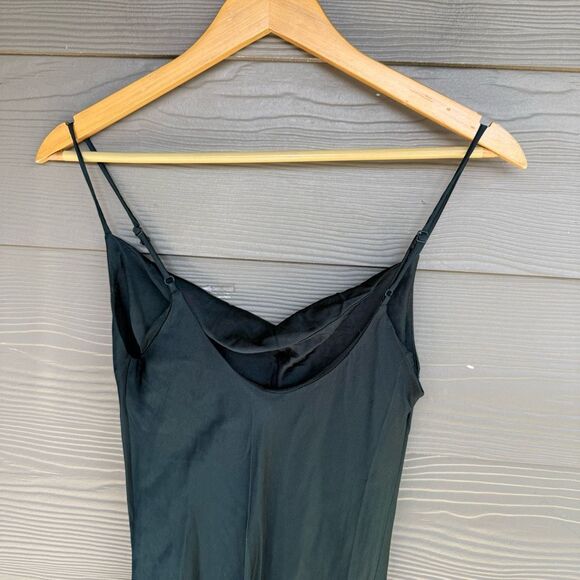 Zara emerald green cowl neck satin dress - Picture 5 of 7